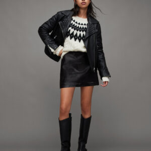 Allsaints Ari Mid-rise Leather Mini Skirt