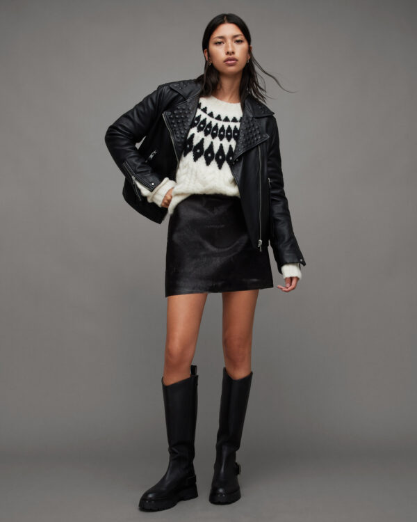 Allsaints Ari Mid-rise Leather Mini Skirt