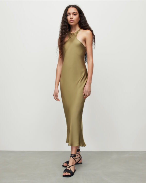 Allsaints Betina Racer Neck Maxi Slip Dress