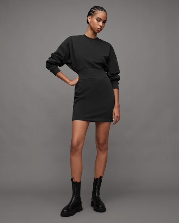 Allsaints Carisa Wide Waistband Mini Sweater Dress