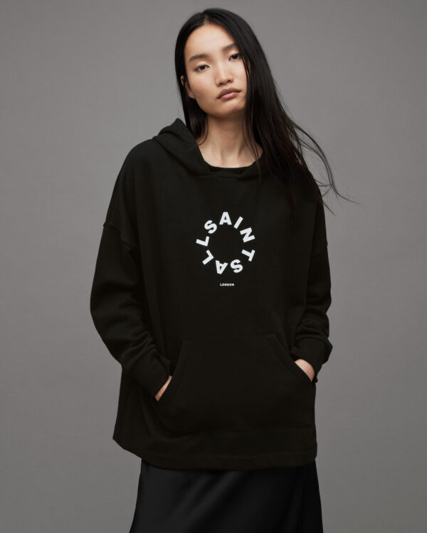 Allsaints Etienne Tierra Logo Oversized Hoodie