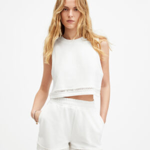 Allsaints Ewelina Crochet Trim Cropped Tank Top