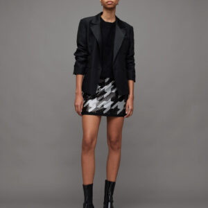 Allsaints Juela Sequin Houndstooth Toni Mini Skirt