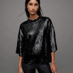 Allsaints Juela Sequin Oversized Fit T-shirt