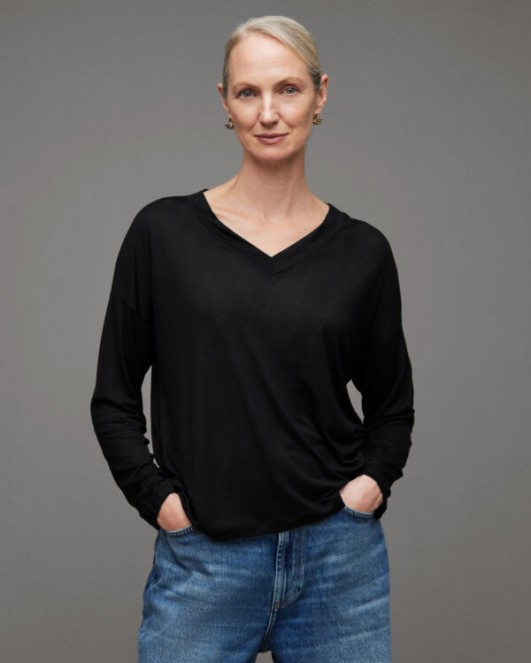 Allsaints Kati V-neck Long Sleeve T-shirt