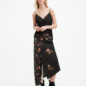 Allsaints Luisa Tanana Floral Print Midi Skirt