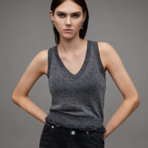 Allsaints Lyra Sleeveless Glitter Tank Top