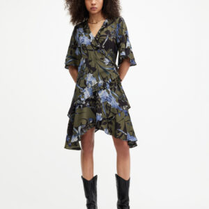 Allsaints Meagan Batu Wrap Over Mini Dress