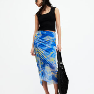 Allsaints Nora Inspiral Mesh Midi Skirt