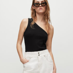 Allsaints Stef Asymmetric One Shoulder Tank Top