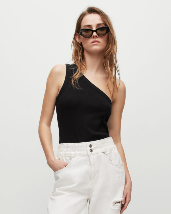 Allsaints Stef Asymmetric One Shoulder Tank Top