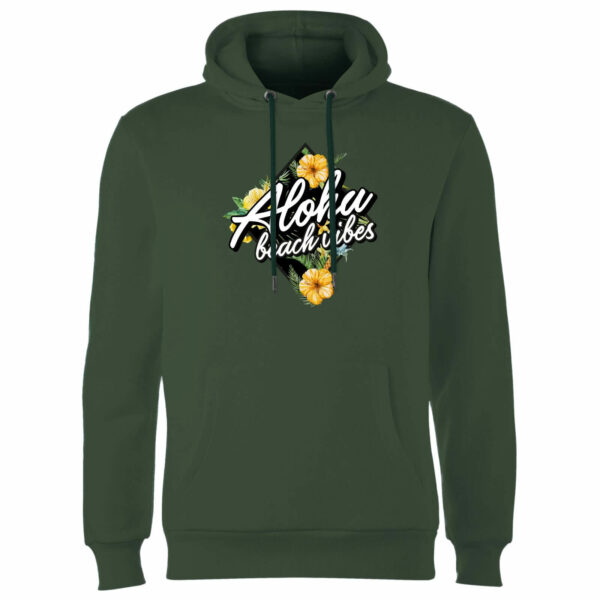 Aloha Beach Vibes Hoodie - Forest Green - S - Forest Green