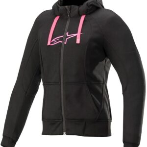 Alpinestars Stella Chrome Sport Ladies Motorcycle Hoodie, black-pink, Size S for Women