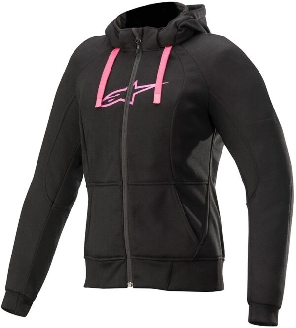 Alpinestars Stella Chrome Sport Ladies Motorcycle Hoodie, black-pink, Size S for Women