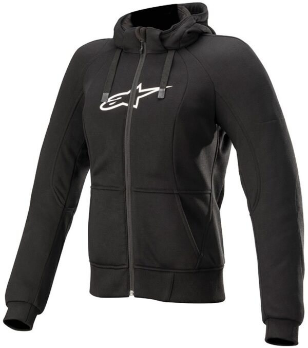 Alpinestars Stella Chrome Sport Ladies Motorcycle Hoodie, black-white, Size L for Women