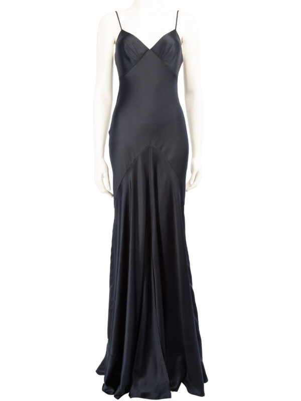 Amanda Wakeley Navy Maxi Length Slip Dress