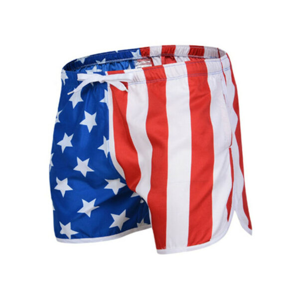 (American Flag, L) Mens Flags Printed Shorts Beach Pants Holidays Summer Fashion Casual Style