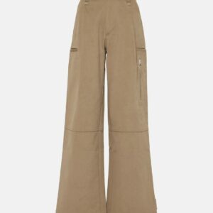 Ami Paris High-rise wide-leg cotton cargo pants