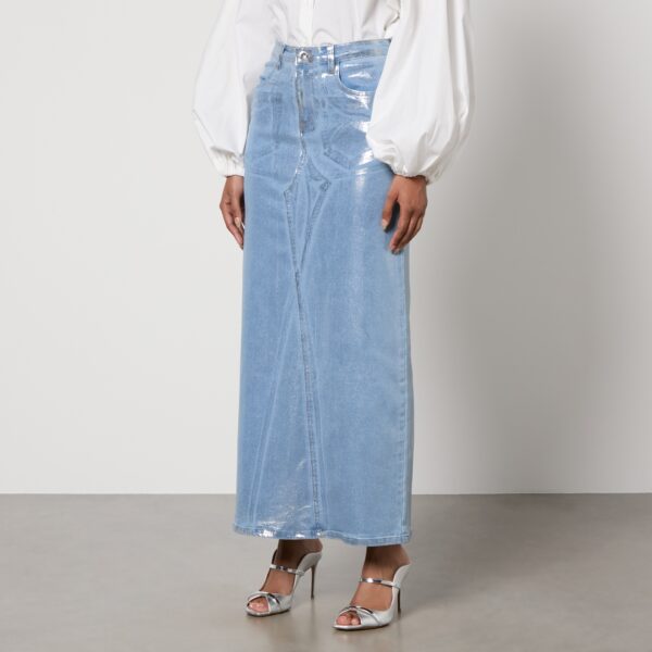 Amy Lynn Mimi Coated Denim Maxi Skirt