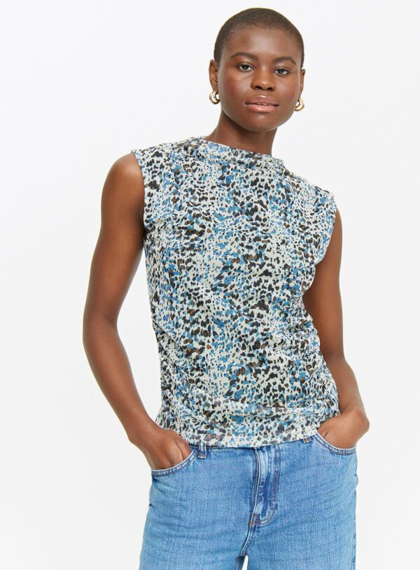 Animal Print Mesh Sleeveless Top 26