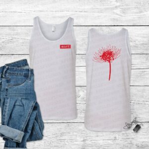 Anime Hell Flower Unisex Jersey Tank Top, Japanese Aesthetic Minimalist Red Spider Lily Top