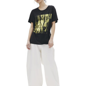 Ann Demeulemeester Black Printed Cotton T-Shirt