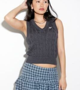 Archive At UO Dawson Check Bubble Mini Skirt - Blue S at Urban Outfitters