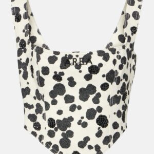 Area Dalmatian embellished denim corset