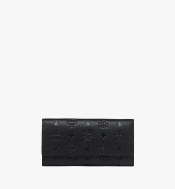 Aren Continental Wallet in Embossed Monogram Leather