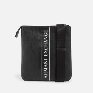 Armani Exchange Tape Logo Canvas Crossbody Bag