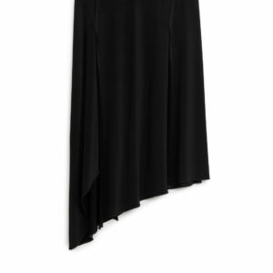 Asymmetrical Midi Skirt - Black