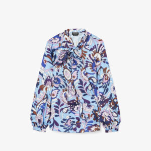 Autumn Paisley Tie-neck Shirt