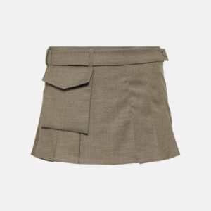 Aya Muse Mia pleated wool mini skirt