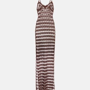 Aya Muse Semi-sheer lace camisole maxi dress