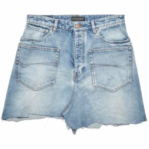 BALENCIAGA- Organic Cotton Denim Mini Skirt