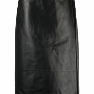 BALLY- Leather Midi Skirt