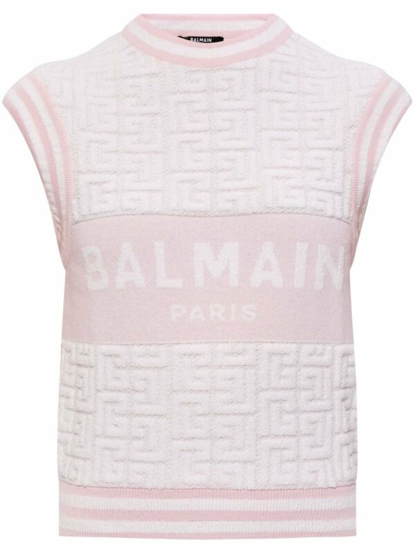 BALMAIN- Monogram Logo Tank Top