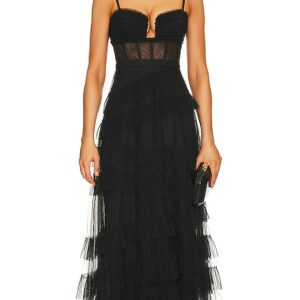 BCBGMAXAZRIA Long Evening Dress in Black. Size 2.