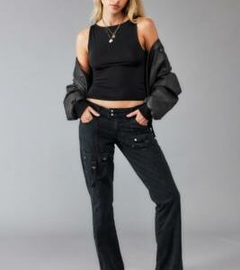 BDG Black Y2K Romi Bootcut Cargo Pants - Black 2XS Longer at Urban Outfitters