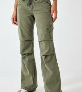 BDG Khaki Candice Flare Cargo Pants - Khaki XL at Urban Outfitters