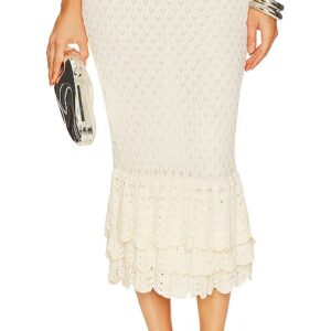 BEACH RIOT Polly Skirt in Ivory. Size L, S.