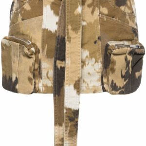 BLUMARINE- Camouflage Print Cargo Mini Skirt