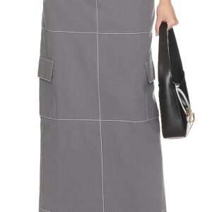 BY.DYLN Laikon Cargo Maxi Skirt in Grey. Size S.