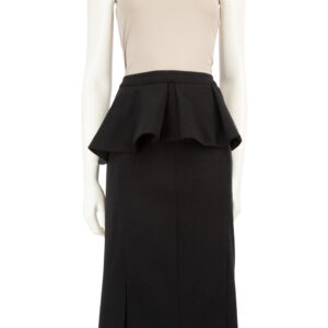 Badgley Mischka Black Ruffle Knee Length Skirt