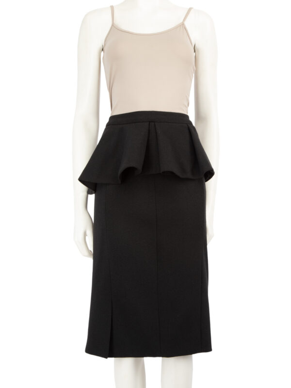 Badgley Mischka Black Ruffle Knee Length Skirt