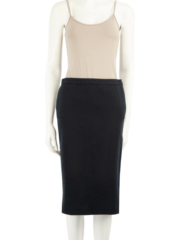 Balenciaga Black Cotton Knee Length Pencil Skirt