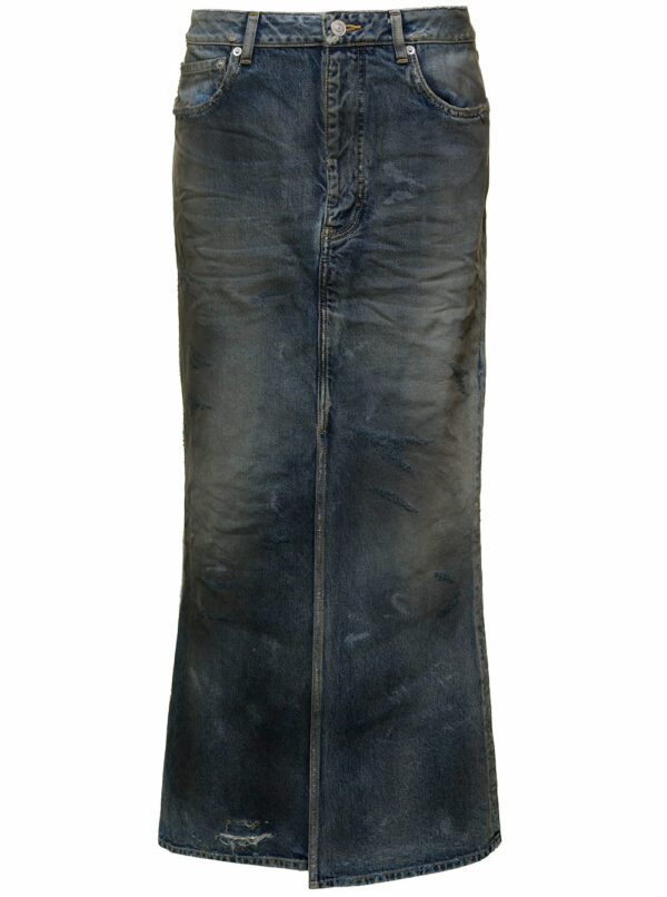 Balenciaga Denim Maxi Skirt