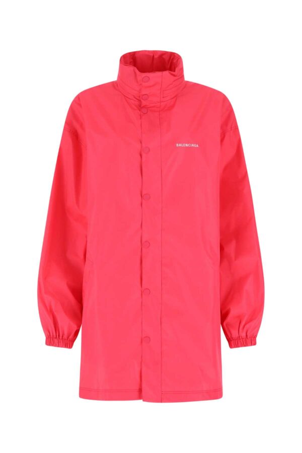 Balenciaga Fluo Pink Polyester Oversize Raincoat