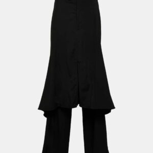 Balenciaga Godet wool-blend midi skirt