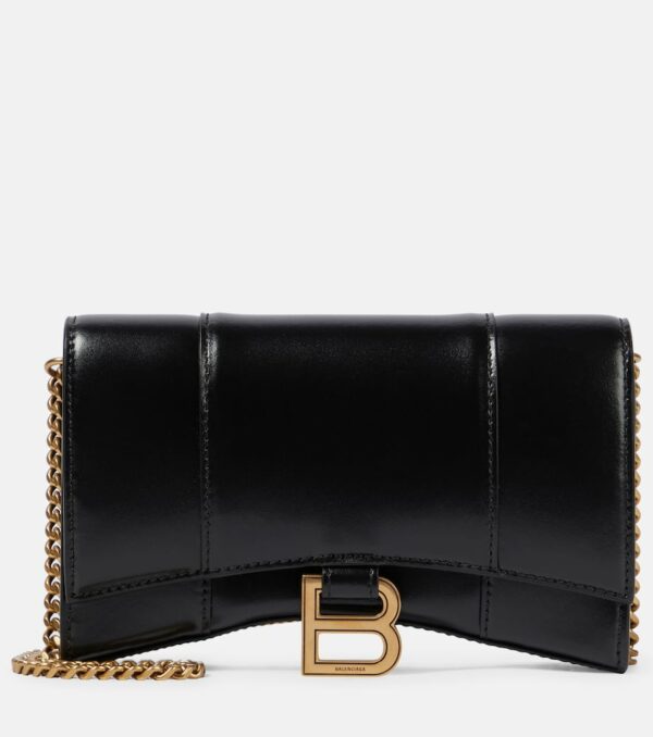 Balenciaga Hourglass leather wallet on chain